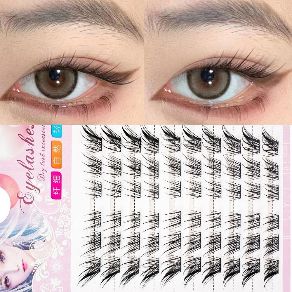 Eyelash Extension Cat Eye - 3D Cat Eye Clusters Lashes Natural
