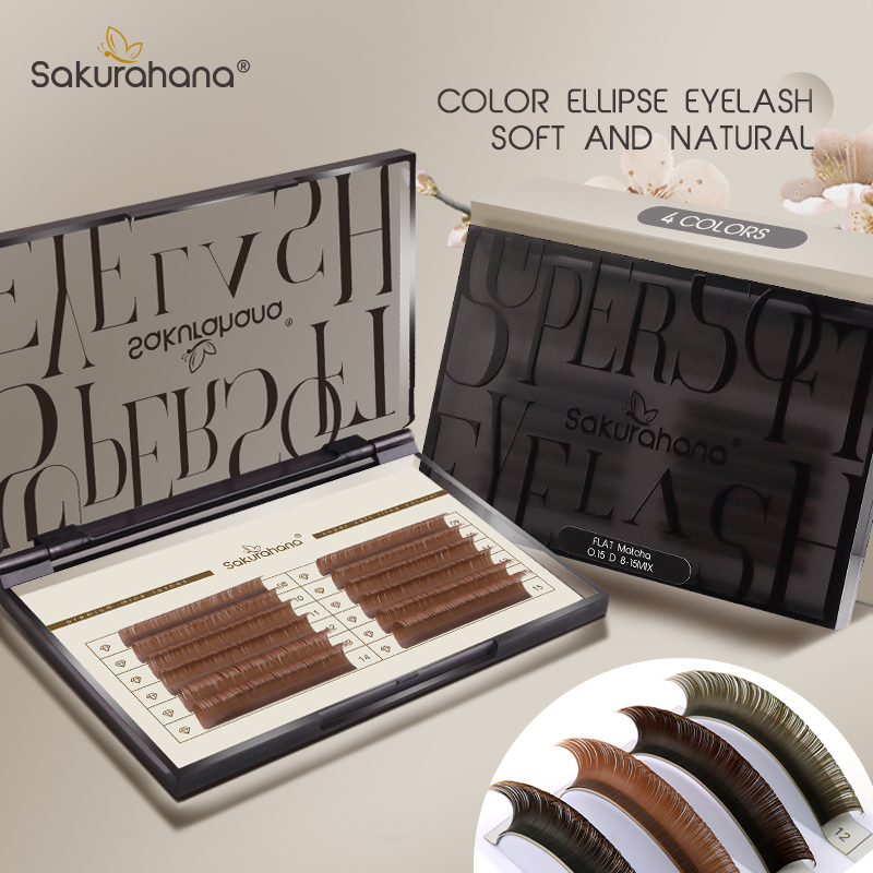 SAKURAHANA Brown Colored Ellip - Eyelash Extension Mega Volume 评论和价格