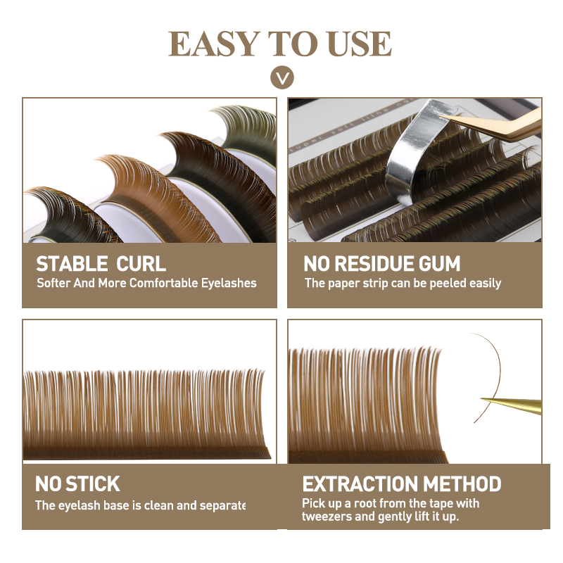 SAKURAHANA Brown Colored Ellip - Eyelash Extension Mega Volume 评论和价格