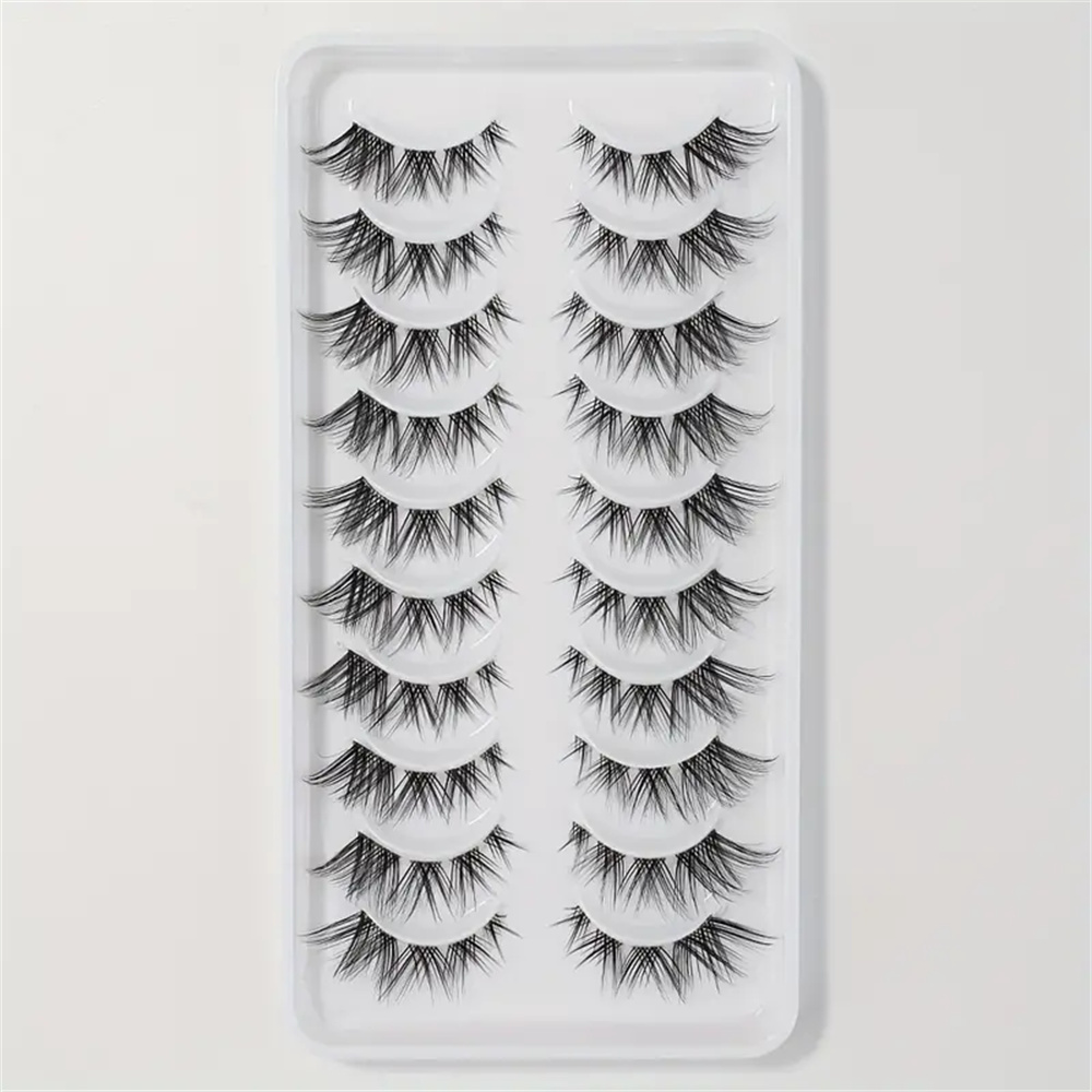 10 Pairs False Eyelashes Clust - Eyelash Extension Cat Eye 评论和价格