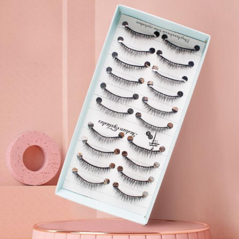10 Pairs Natural Long Wispy Ca - Eyelash Extension Cat Eye 评论和价格